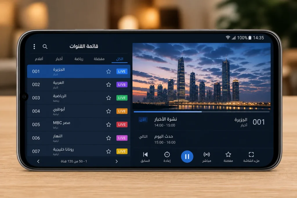 تشغيل IPTV على هاتف اندرويد